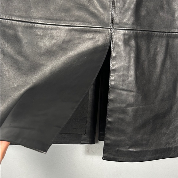 Vintage Cache Soft Lamb leather front and back slit pencil skirt size 2 - Picture 3 of 11